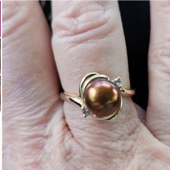 Chocolate Pearl Ring - Picture 1 of 3
